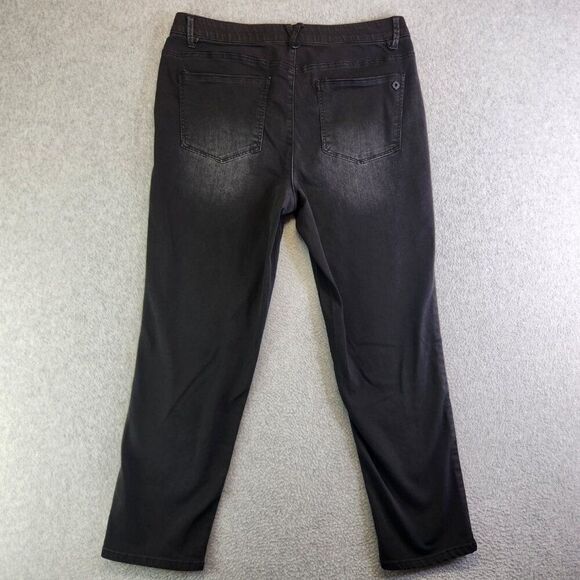 Democracy Ab Technology Jeans Womens 14 Black Ankle Tappered Comfort Waistband - Picture 15 of 16